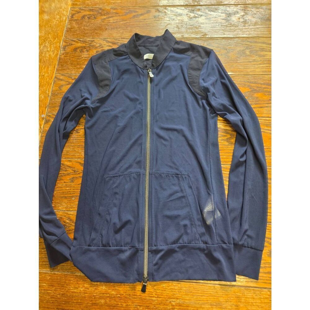 Anatomie Bailey Mesh Jacket  Navy Sheer Lightweight Stretch Travel Sz XS